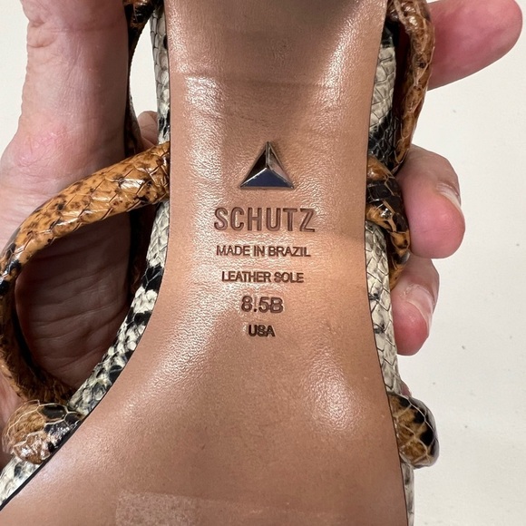 Schutz Anthropologie Python Snake Print Strappy Sandals Size 8.5 - Picture 6 of 7